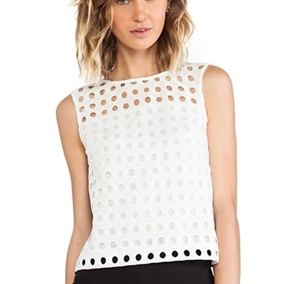 Bailey 44 white lace black back top s EUC - Picture 2 of 8